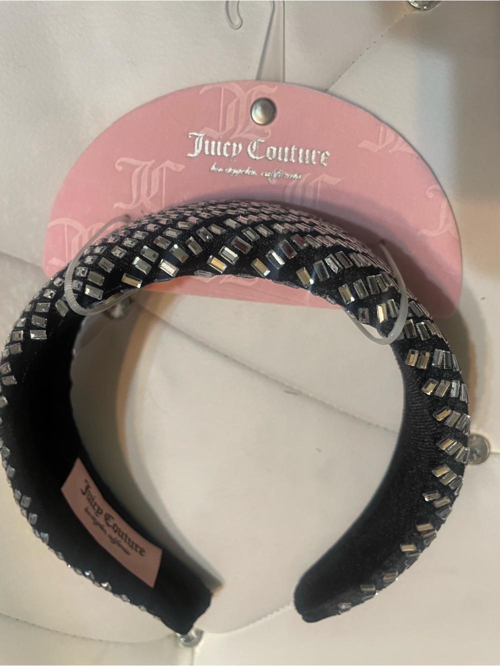 Juicy Couture Black Crystal Embellished Headband
